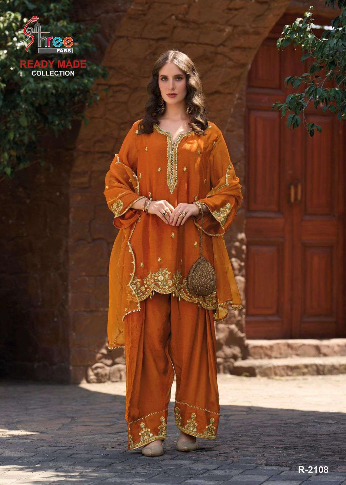 2108 by shree fabs viscose chinon readymade salwar kameez wholesale price surat