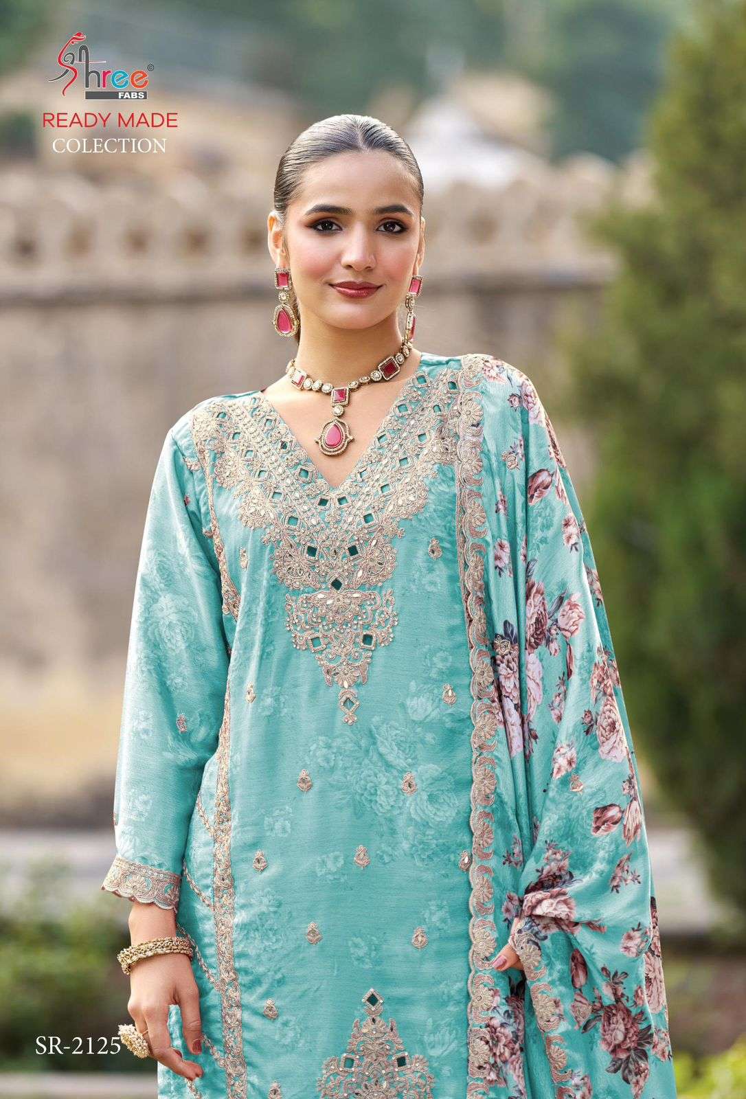 2125 by shree fabs latest designer chinon digital printed readymade salwar kameez wholesale price surat