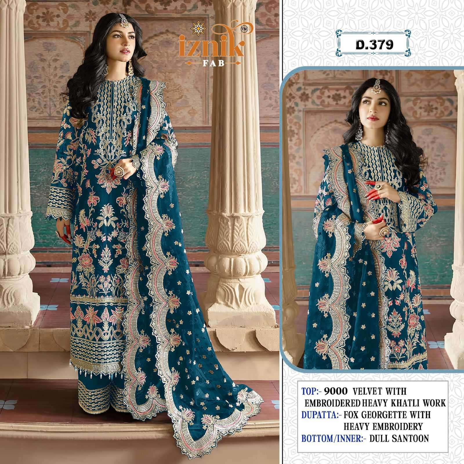 379 by iznik exclusvie designer embroidered salwar kameez wholesale price surat