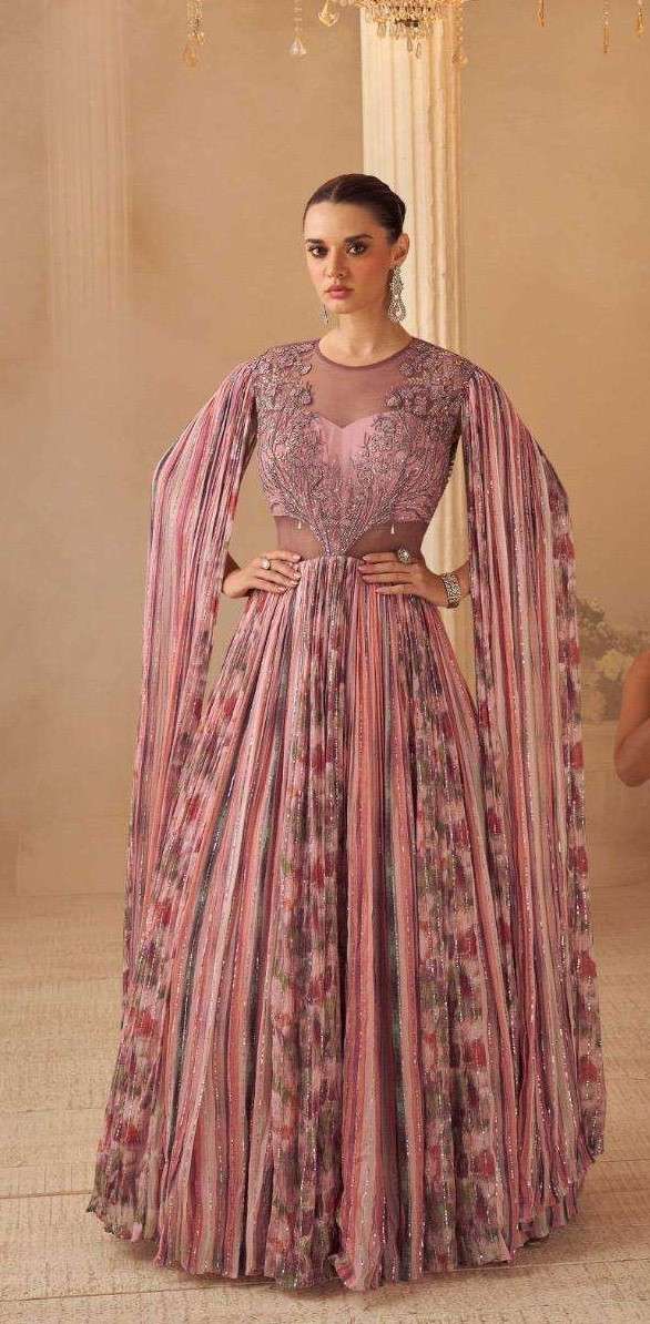 aarohi 5887 by sayuri designer party wear chinon silk readyamde gown wholesale price surat