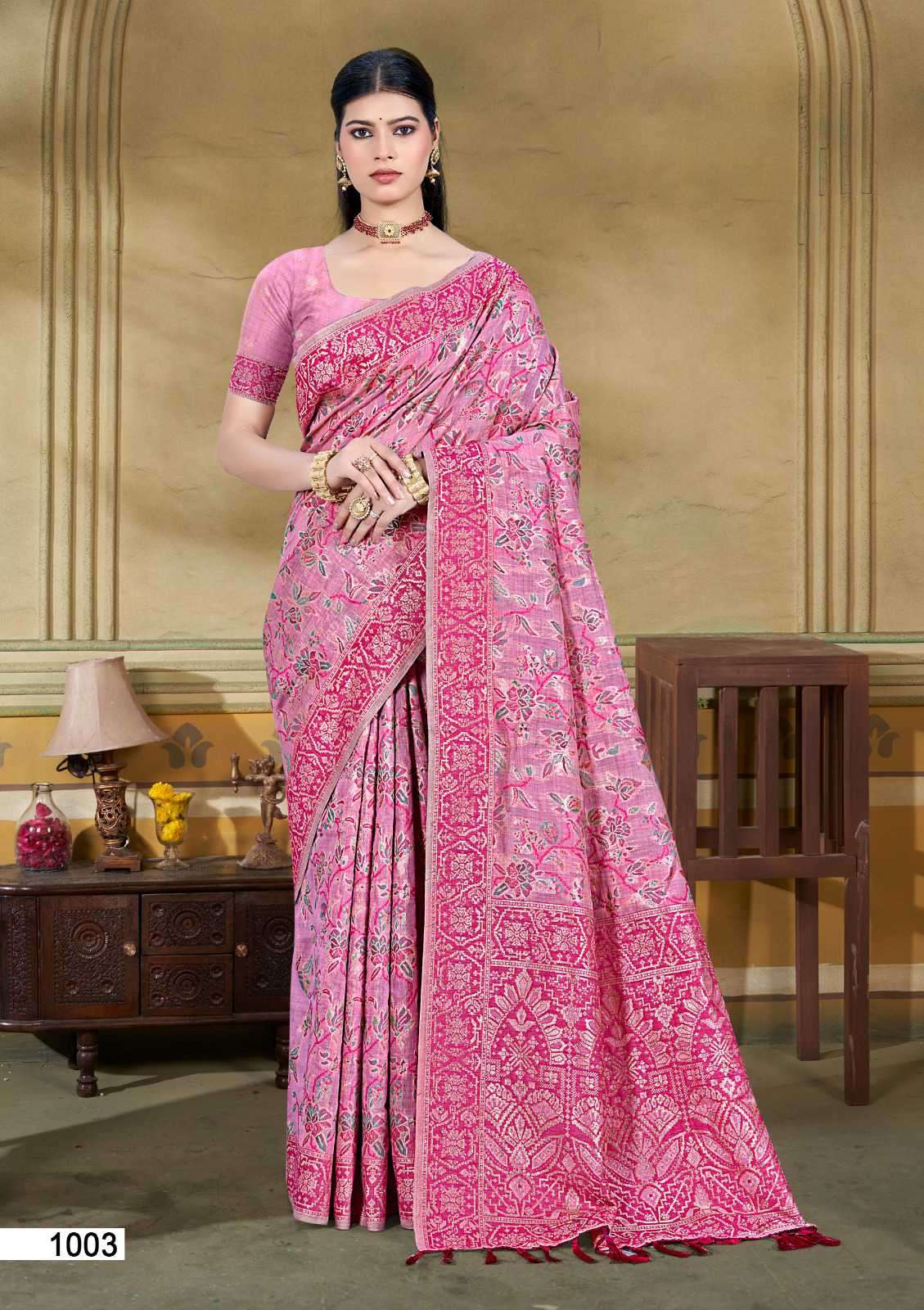 alankar cotton by bunawat 1001-1005 series cotton silk saree wholesale price surat