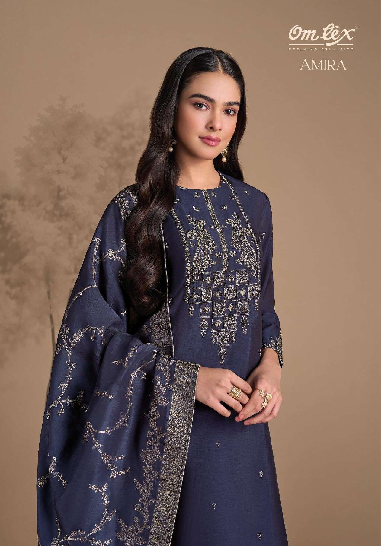 amira by omtex fancy embroidered rubina silk salwar kameez wholesale price surat