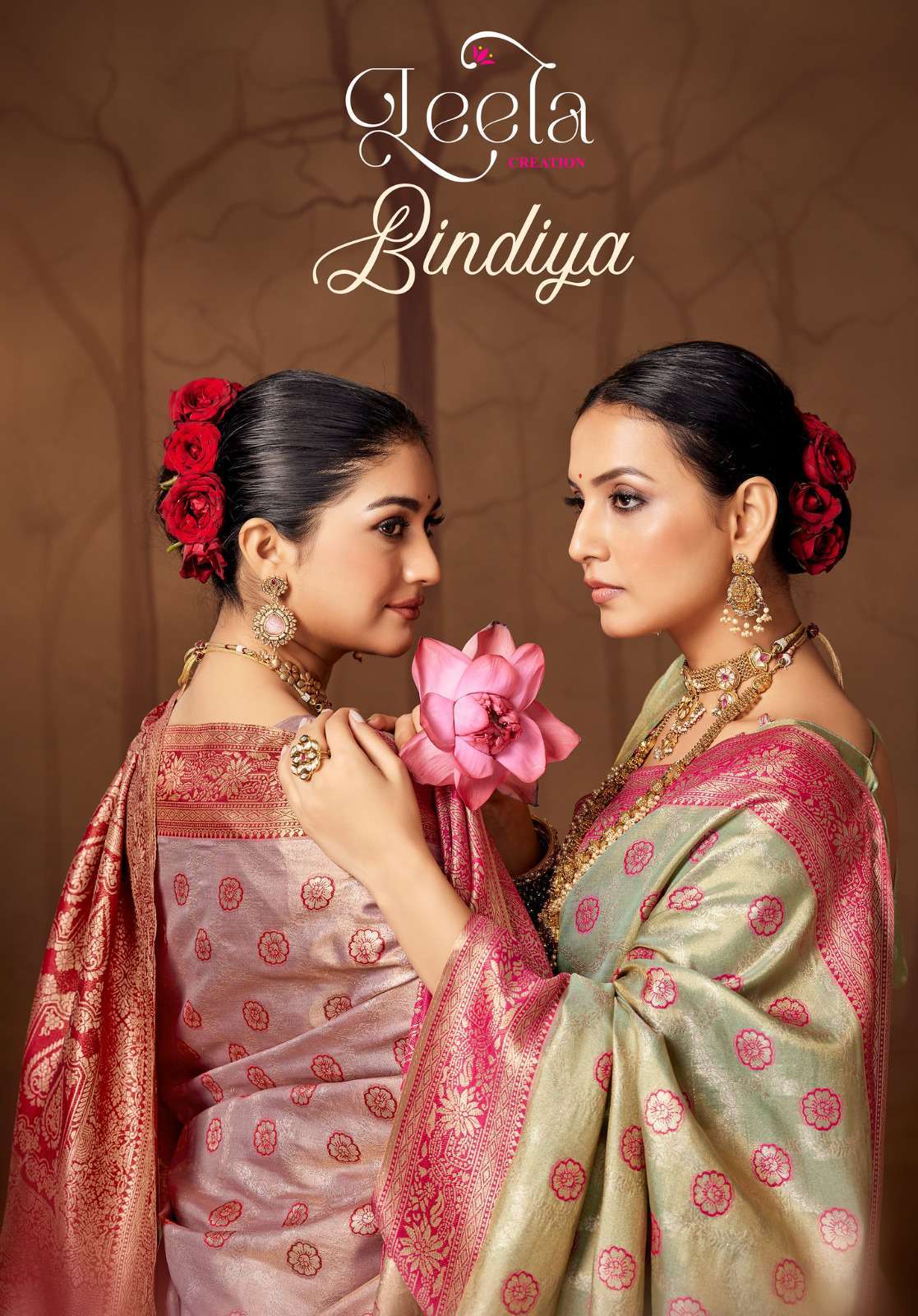 bindiya by leela party wear silk saree wholesale prcie surat