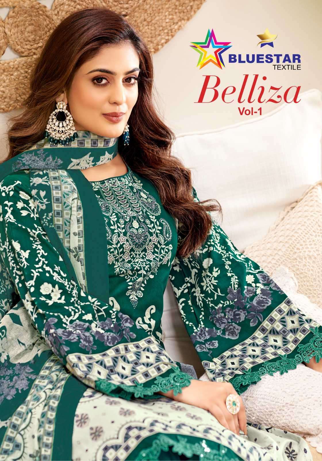 bluestar textile belliza vol-1 1001-1008 series cotton designer salwar kameez wholesale price surat