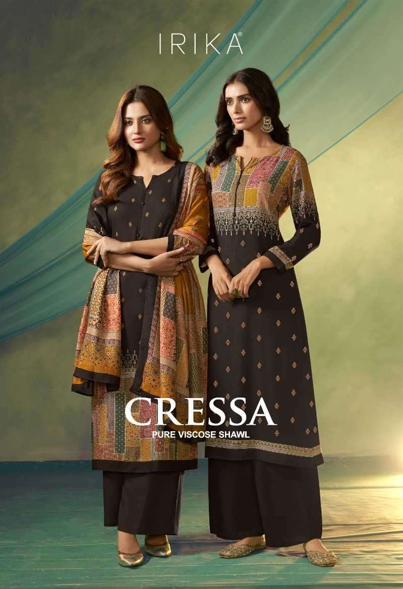 cressa by irika 1001-1006 series viscose pashmina fancy designer salwar kameez wholesale price surat