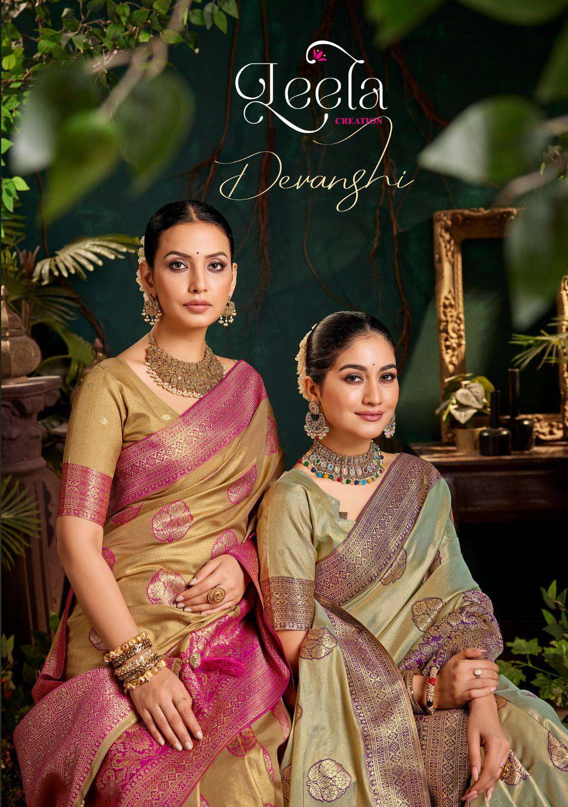 devanshi by leela dyed silk designer saree best wholesale price surat
