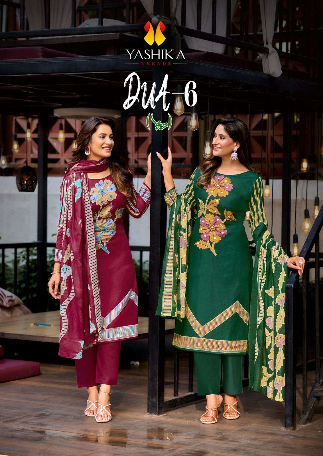 dua vol-6 by yashika 6001-6008 digital printed cotton salwar kameez wholesale prcie surat