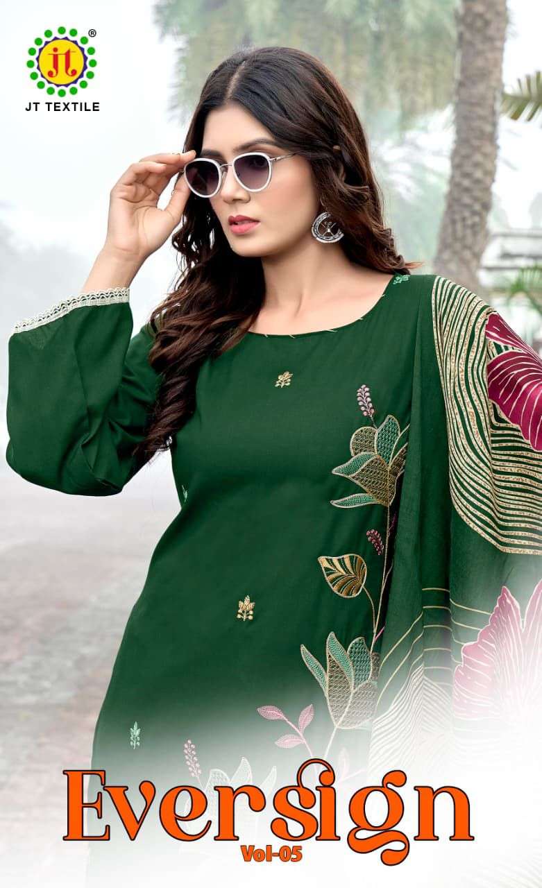 eversign vol-5 by jamatmal 5001-5005 series exclusvie designer rayon salwar kameez wholesale price surat