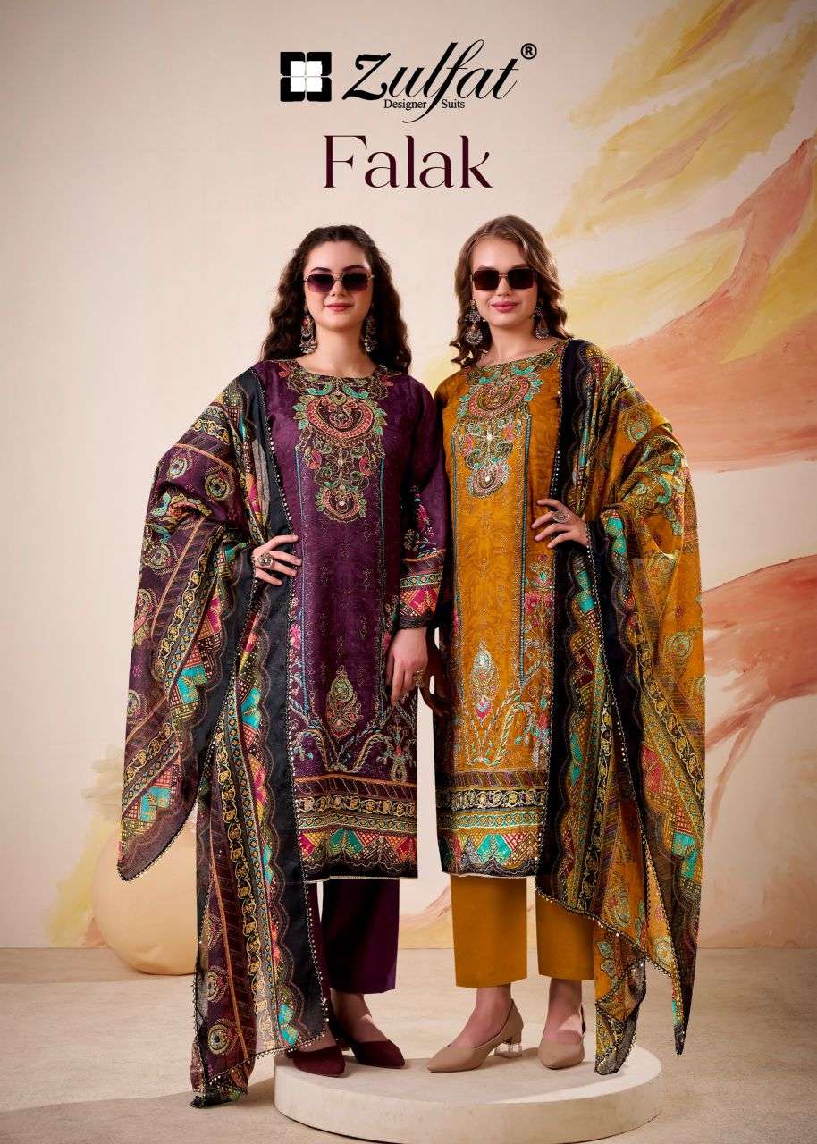 falak by zulfat designer suit jam cotton with fancy handwork salwar kameez wholesale price surat