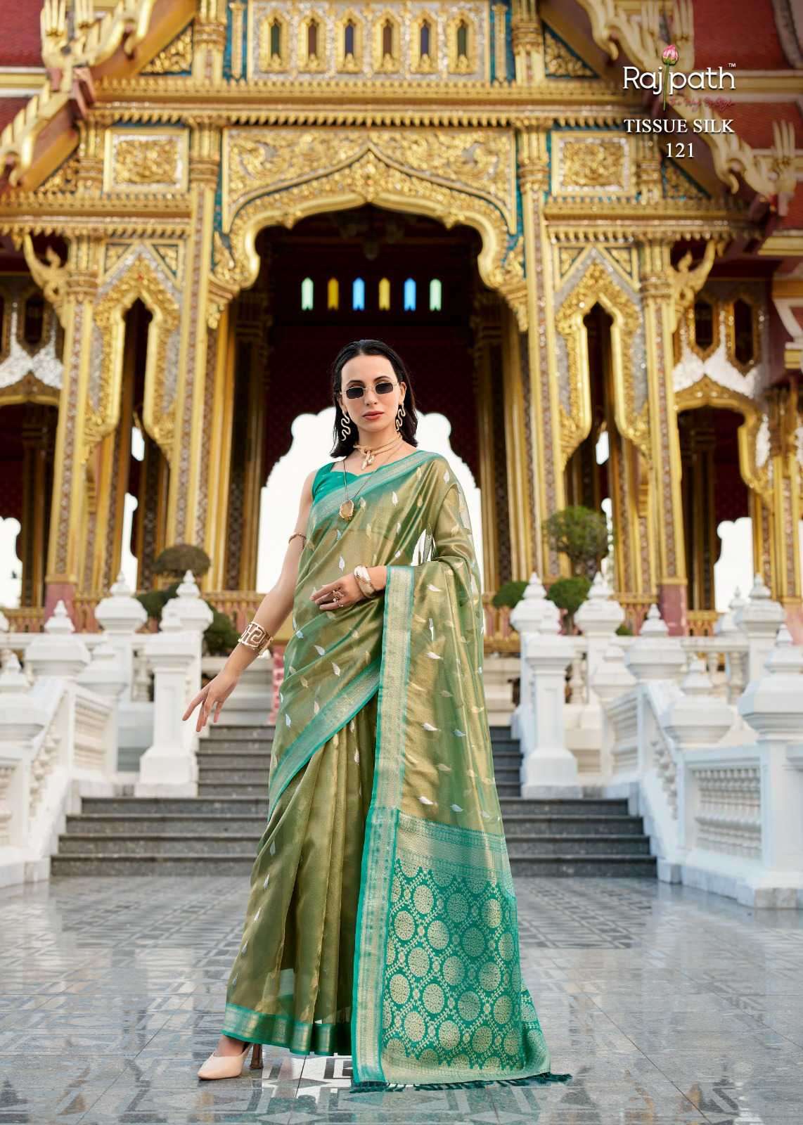 good times by rajpath latest designer tissue silk saree wholesale price surat