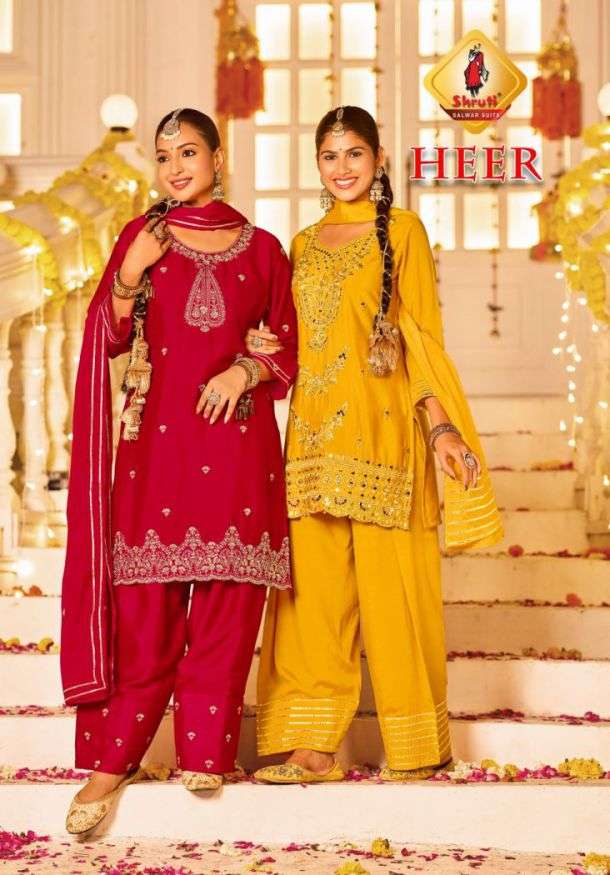 heer by shruti suit exclusvie designer mirror work chinon readymade salwar kameez wholesale pric esurat