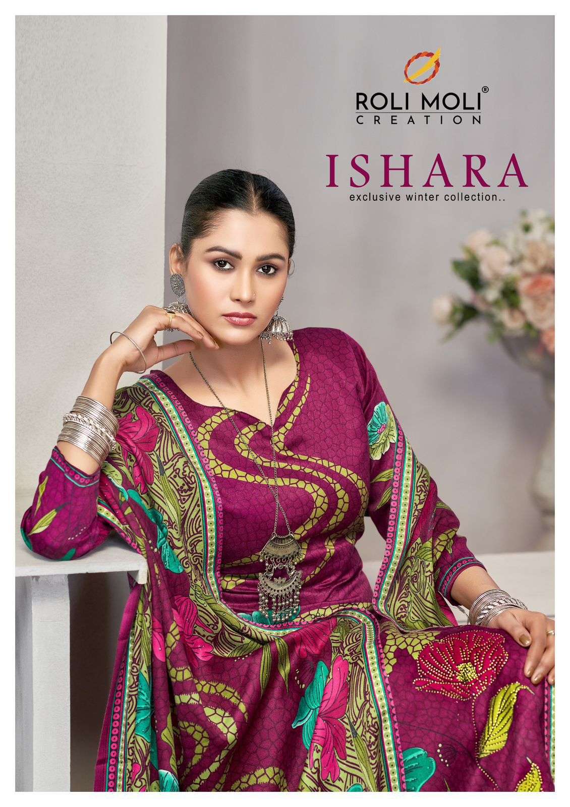 ishara by rolimoli creation 1001-1008 series latest designer pashmina salwar kameez wholesale price surat