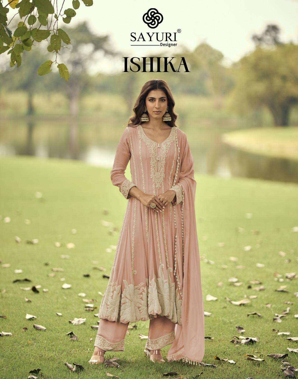 ishika by sayuri designer 10218-10220 series heavy beads work georgette readymade salwar suit wholesale price surat