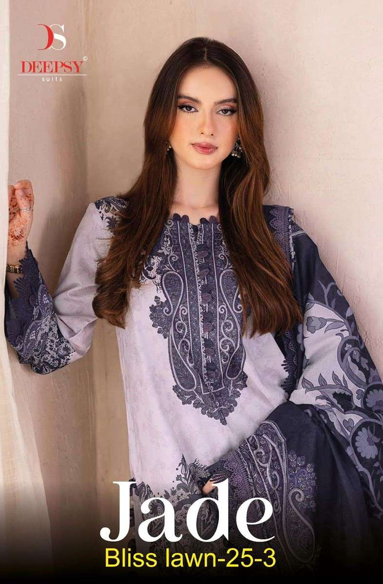 jade bliss lawn 25-3 by deepsy suit cotton patch embroidered salwar kameez wholesale price surat