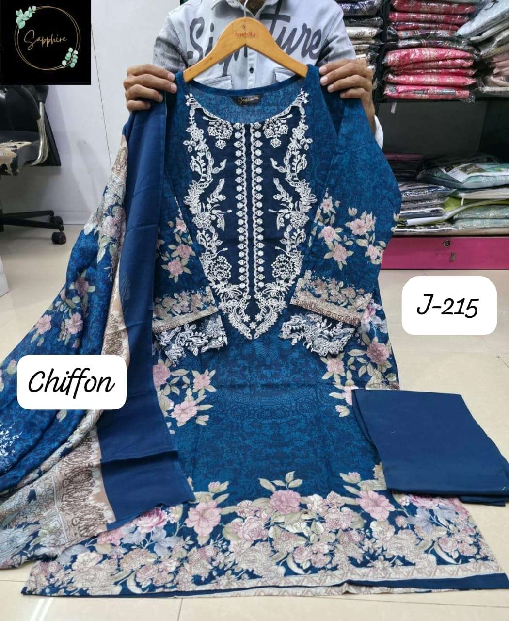jazmin vol-215 by sapphire fancy patch work lawn cotton readymade salwar kameez wholesale price surat