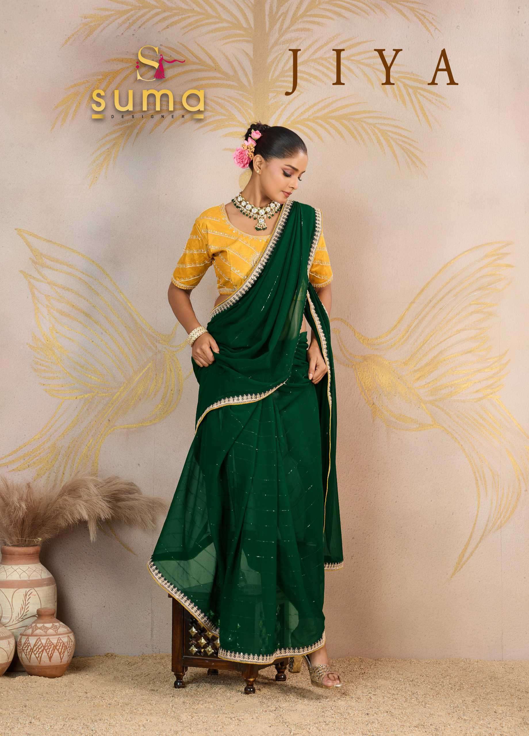 jiya by suma party wear georgette designer saree wholesale price surat