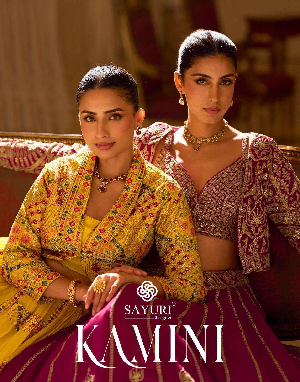 kamini by sayuri designer 10141-10142 series heavy embroidered wedding wear lehenga wholesale price surat