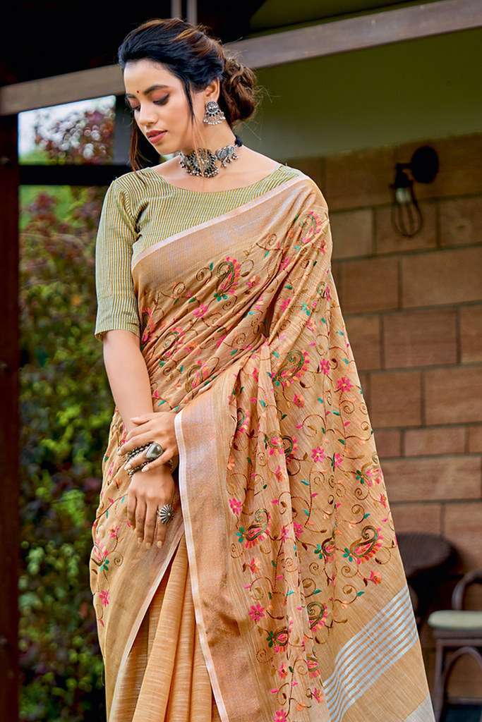 kashmira style by bunawat linen designer casual wear saree wholesale price surat
