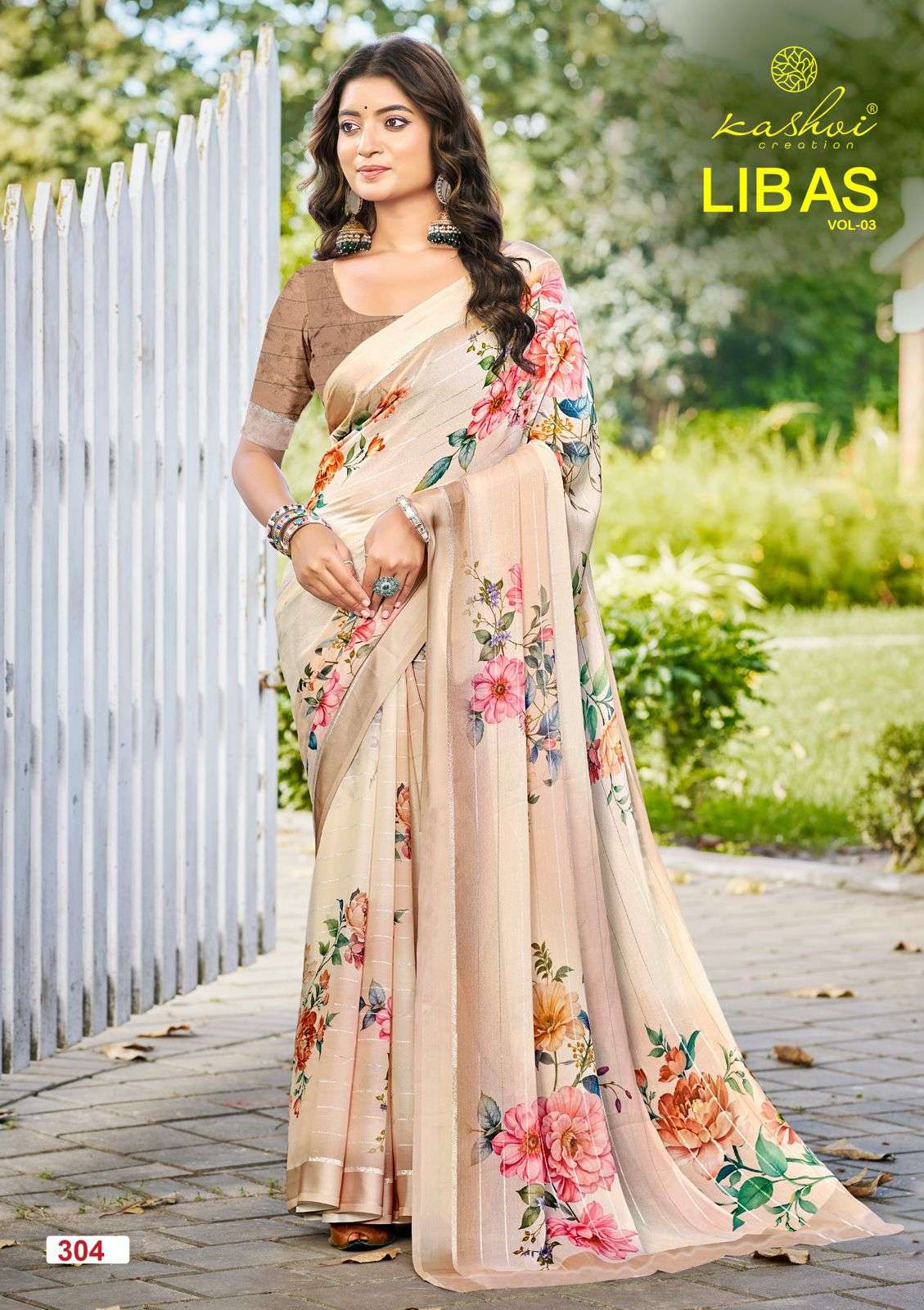 libas vol-3 by kashvi 301-308 series exclusvie designer saree wholesale price surat
