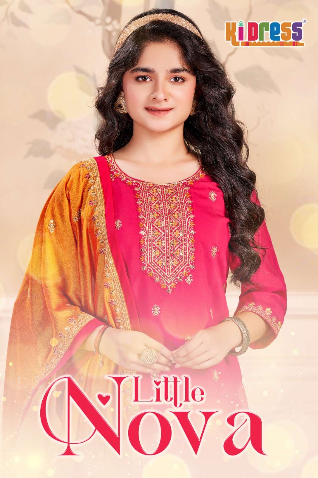 little nova by kidress wedding wear roman silk kids wear readymade salwar kameez wholesale price surat