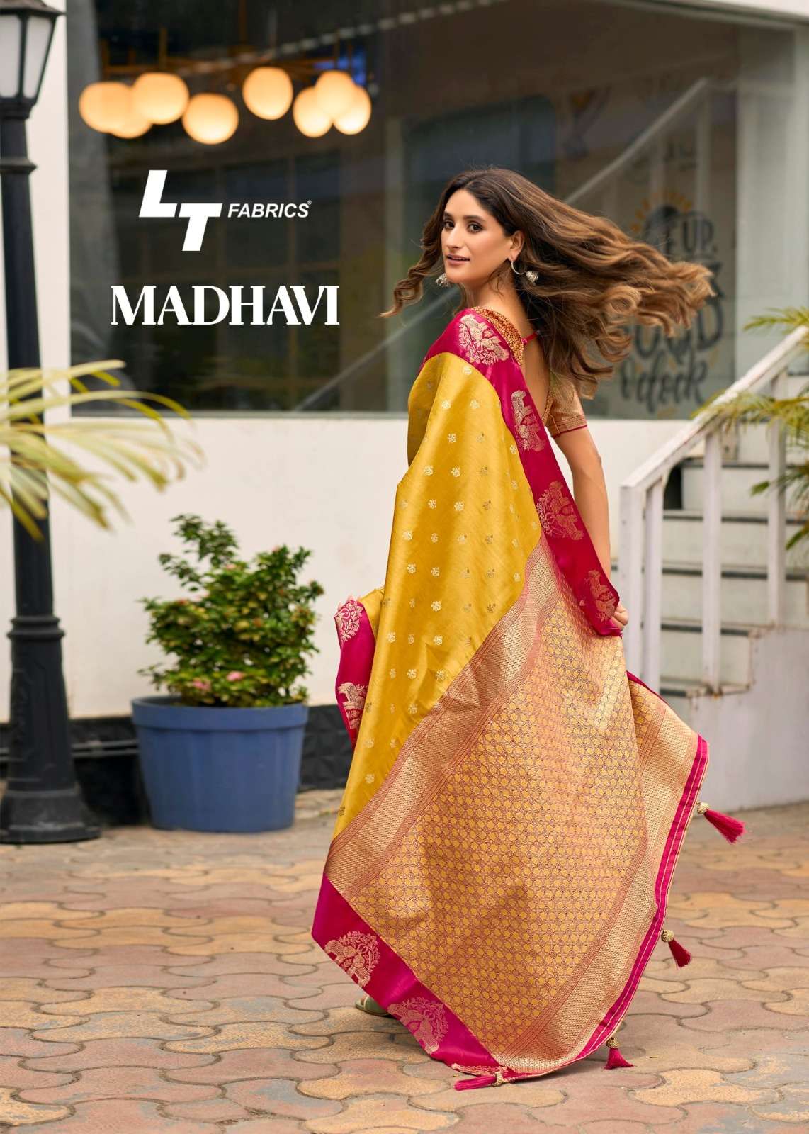 madhavi by lt fashion satin with heavy embroidered saree wholesale price surat