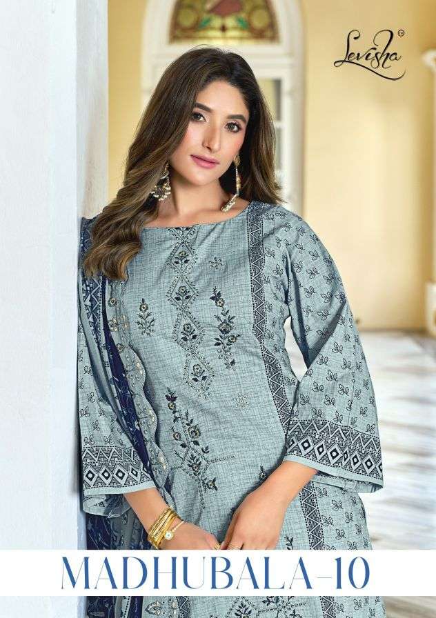 madhubala vol-10 by levisha self embroidered lawn cotton salwar kameez wholeslae price surat
