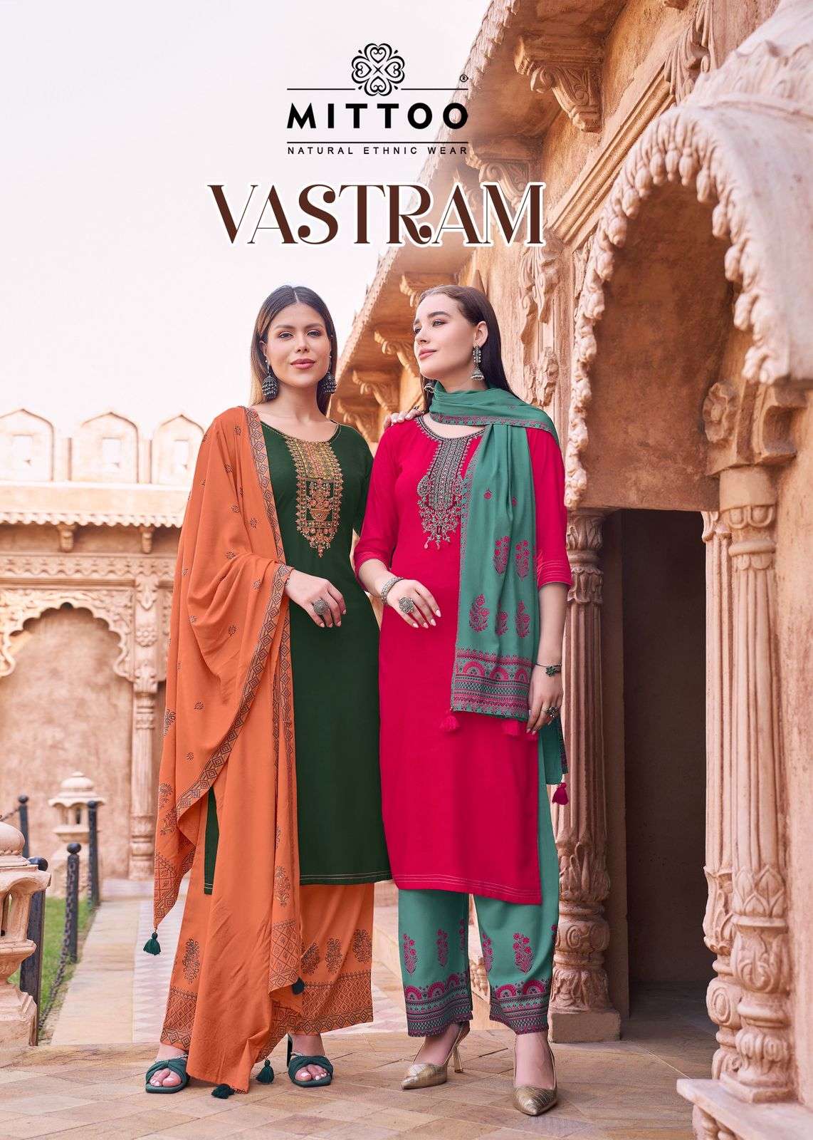 mittoo vastram 1001-1006 series fancy handwork rayon readymade salwar kameez wholesale price surat