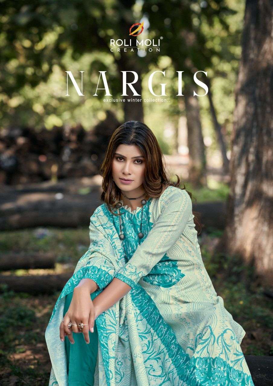 nargis by roli moli creation exclusive designer pashmina salwar kameez wholesale price surat