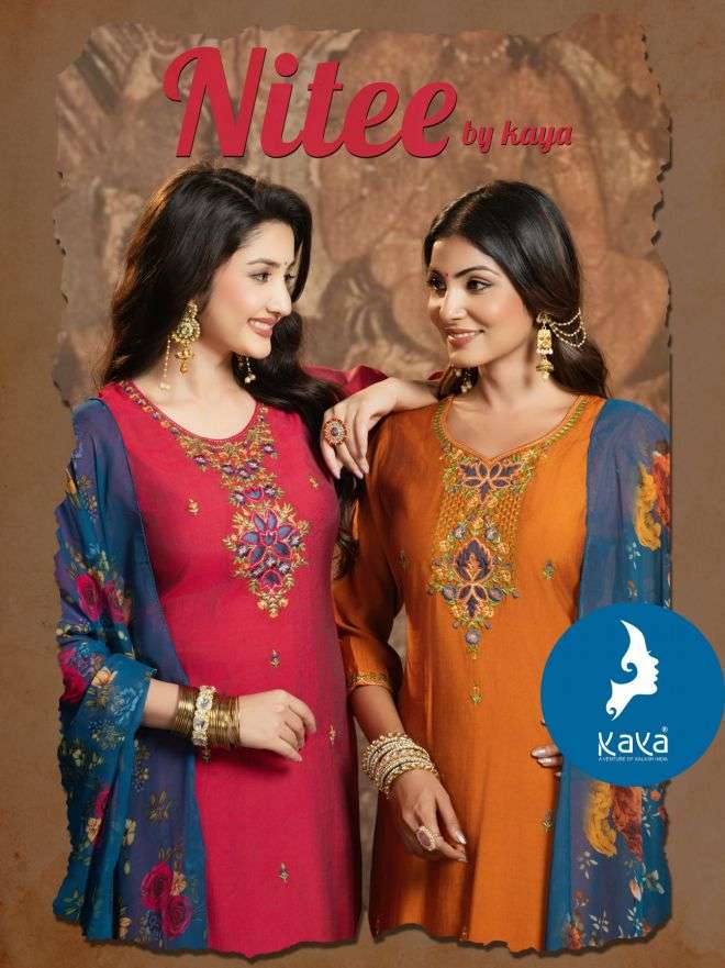 nitee by kaya exclusvie designer roman readymade salwar kameez wholesale price suratr