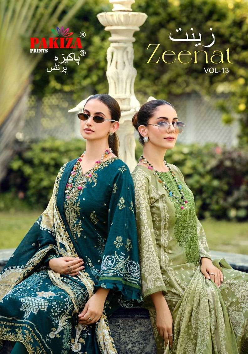 pakiza prints zeenat vol-13 lawn with fancy designer salwar kameez wholesale price surat