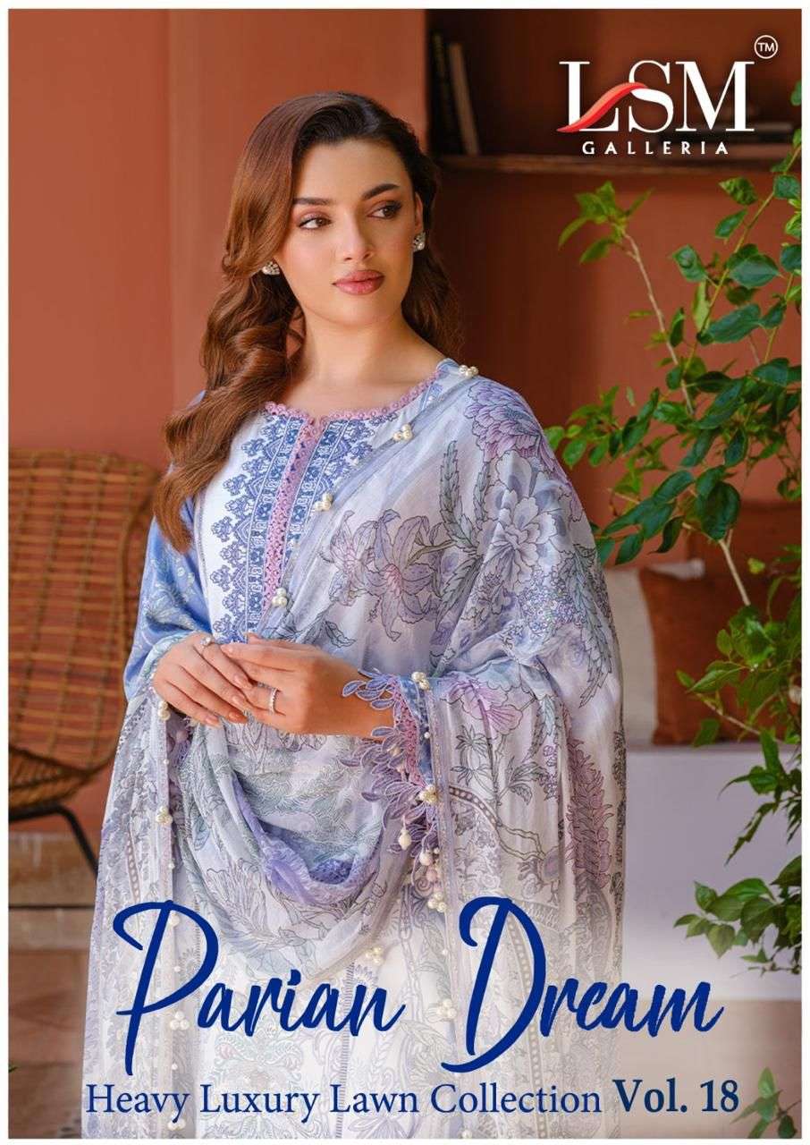 parian dream vol-18 by lsm lawn designer pakistani salwar kameez wholesale price surat