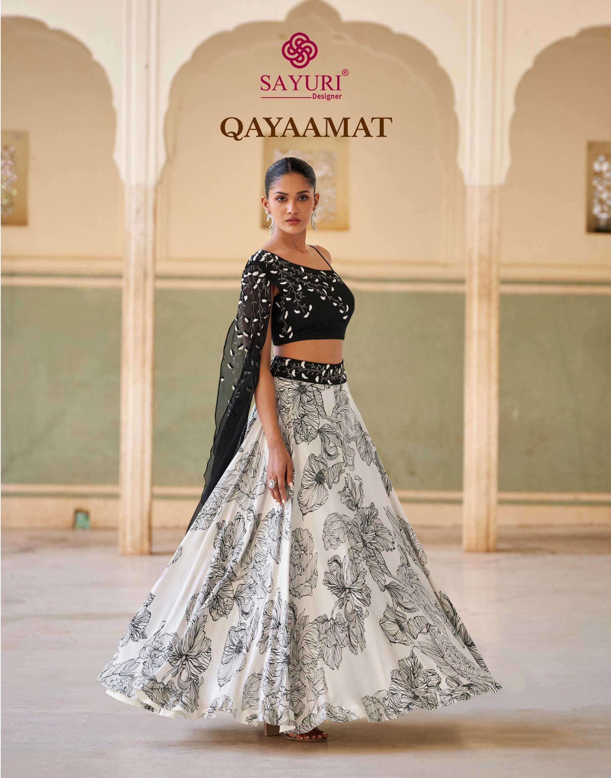 qayaamat by sayuri designer 5878-5870 series ethnic wear readymade lehenga collection wholesale price surat