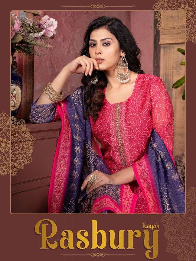 rasbury by kaya latest designer casual wear chanderi readymade salwar kameez wholesale price surat