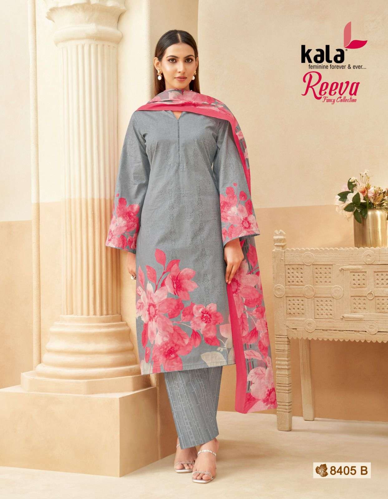 reeva by kala creation 8401-8412 series cotton desinger salwar kameez wholesale price surat
