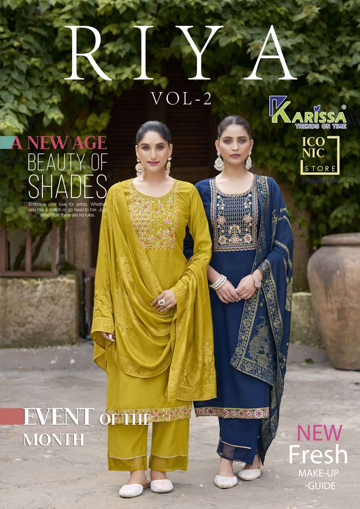 riya vol-2 by karissa 2001-2004 series fancy thread work readymade salwar kameez wholesale price surat