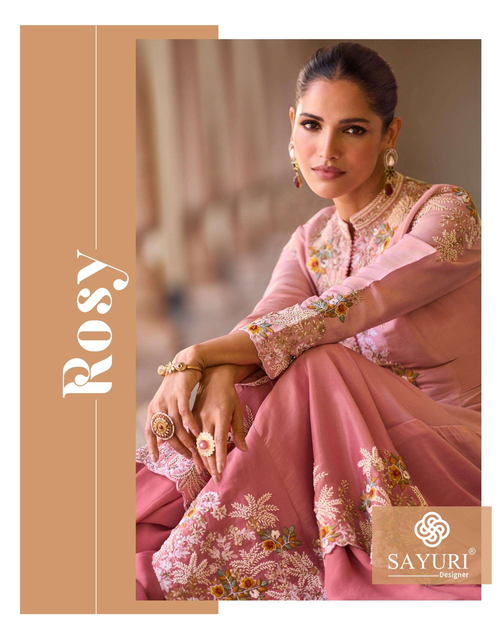 rosy by sayuri designer 5864-5867 series heavy embroidered chinon party wear collection wholesale price surat