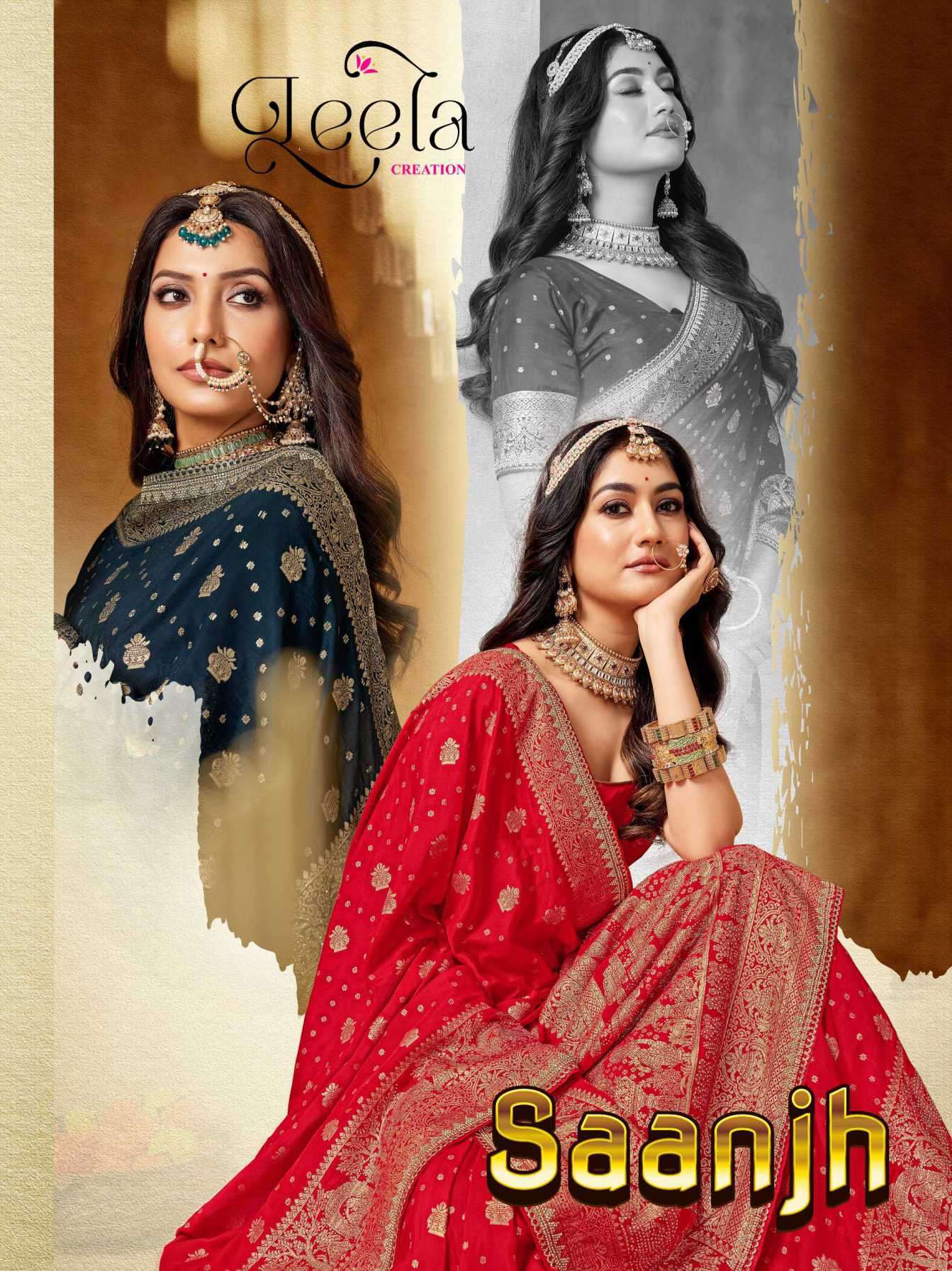 saanjh by leela creation exclusvie desgner viosose party wear saree wholesale price surat
