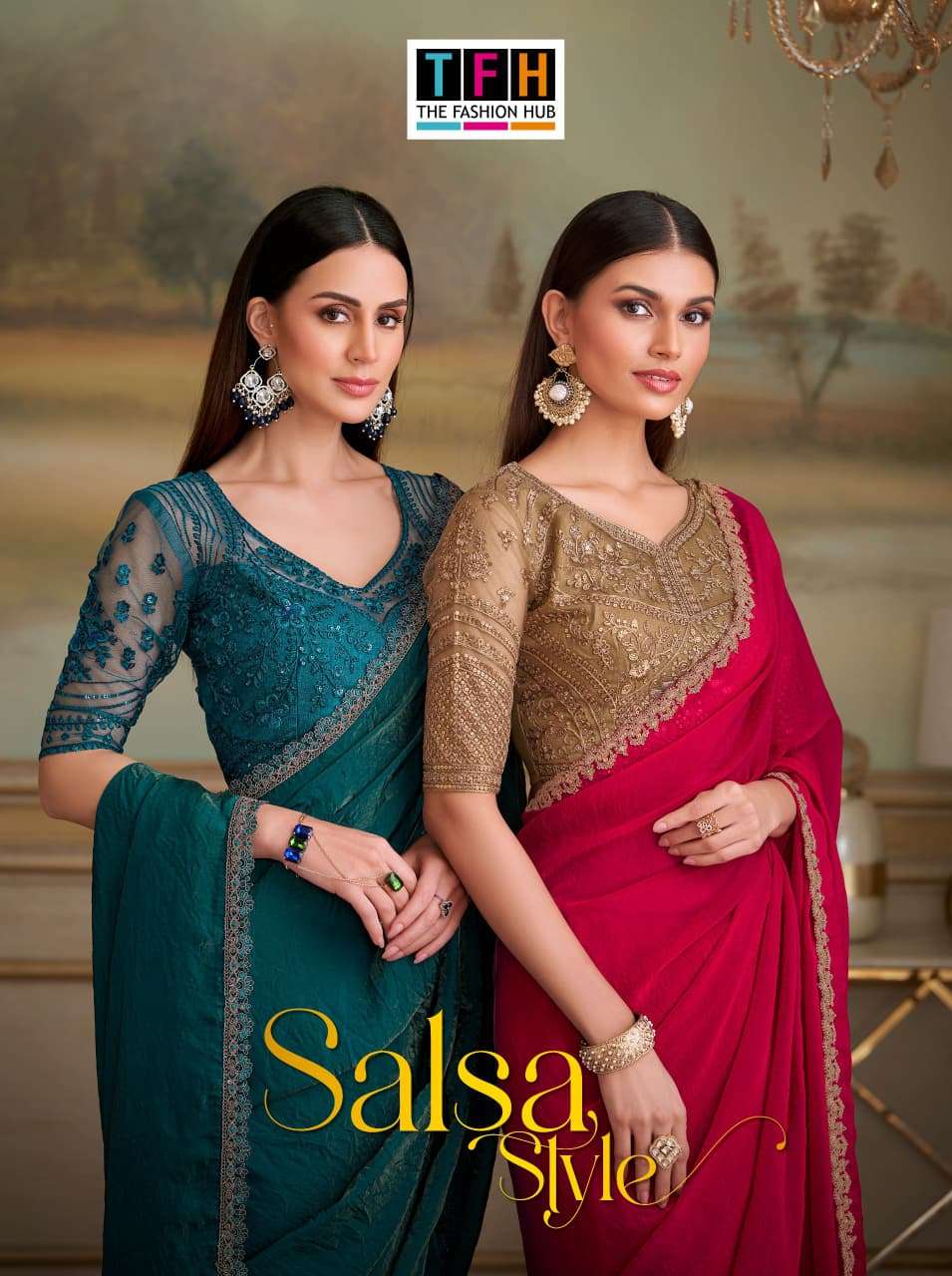 salsa style vol-5 by tfh exclusvie designer party wear saree wholesale price surat