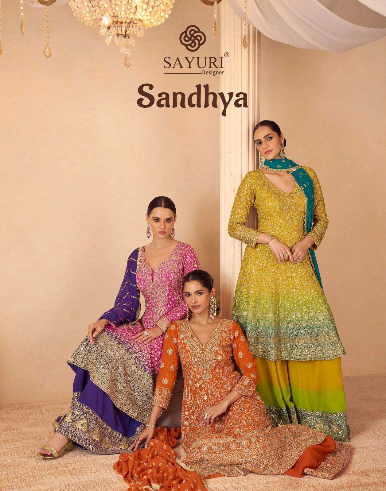 sandhya by sayuri designer 10148-10151 series heavy embroidered georgette readymade salwar kameez wholesale prcie surat