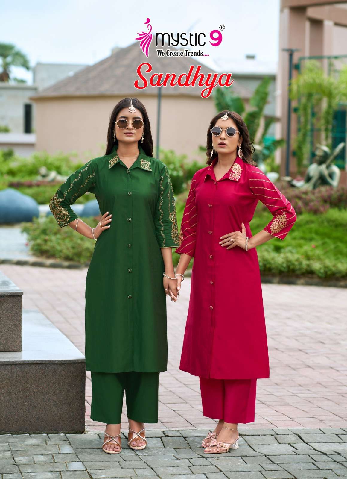 sandhya vol-1 by mystic 9 1001-1008 series latest designer gadwal sreadymade kurti wholesale price surat