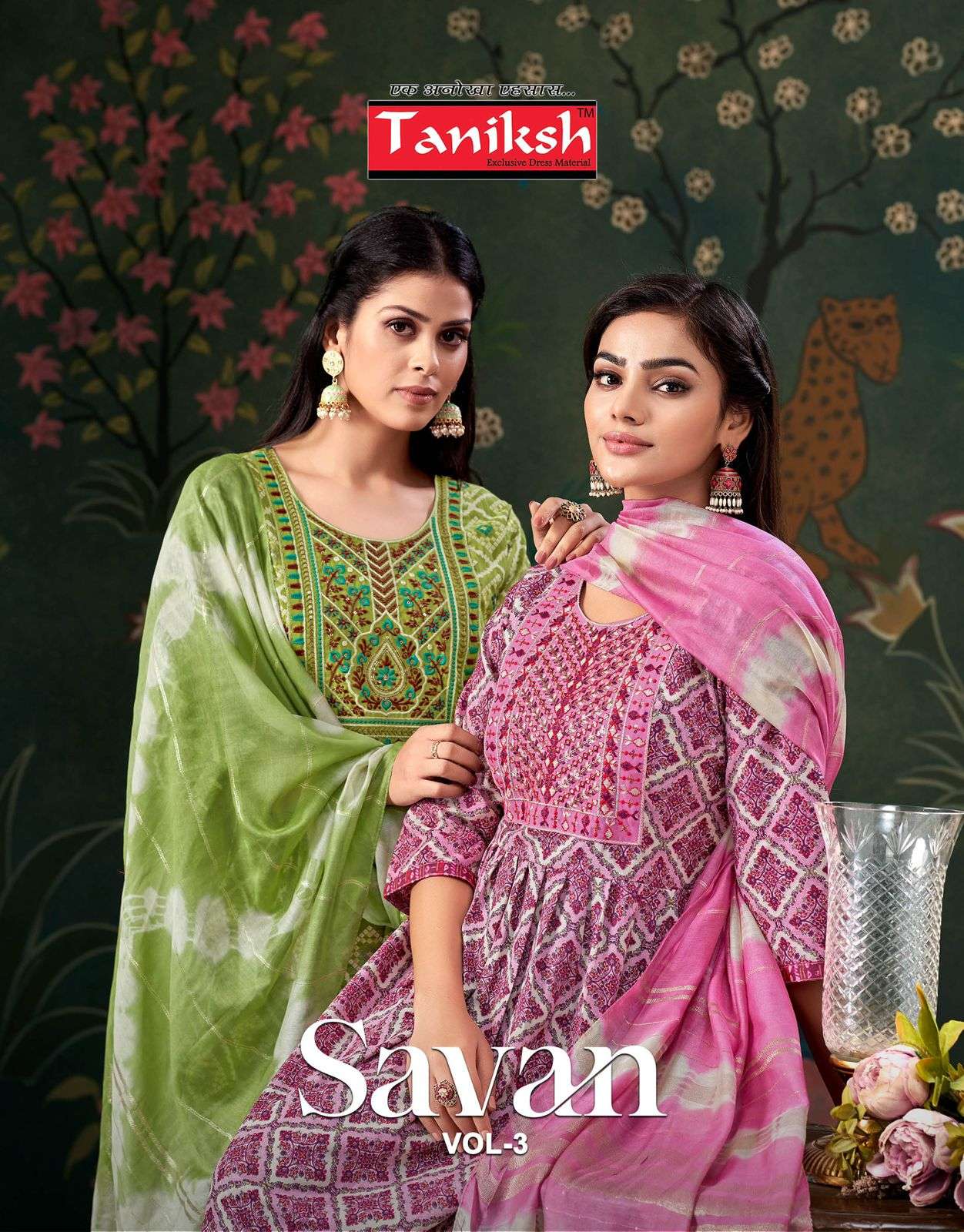 savan vol-3 by taniksh 3001-3008 series rayon readymade salwar kameez wholesale price surat