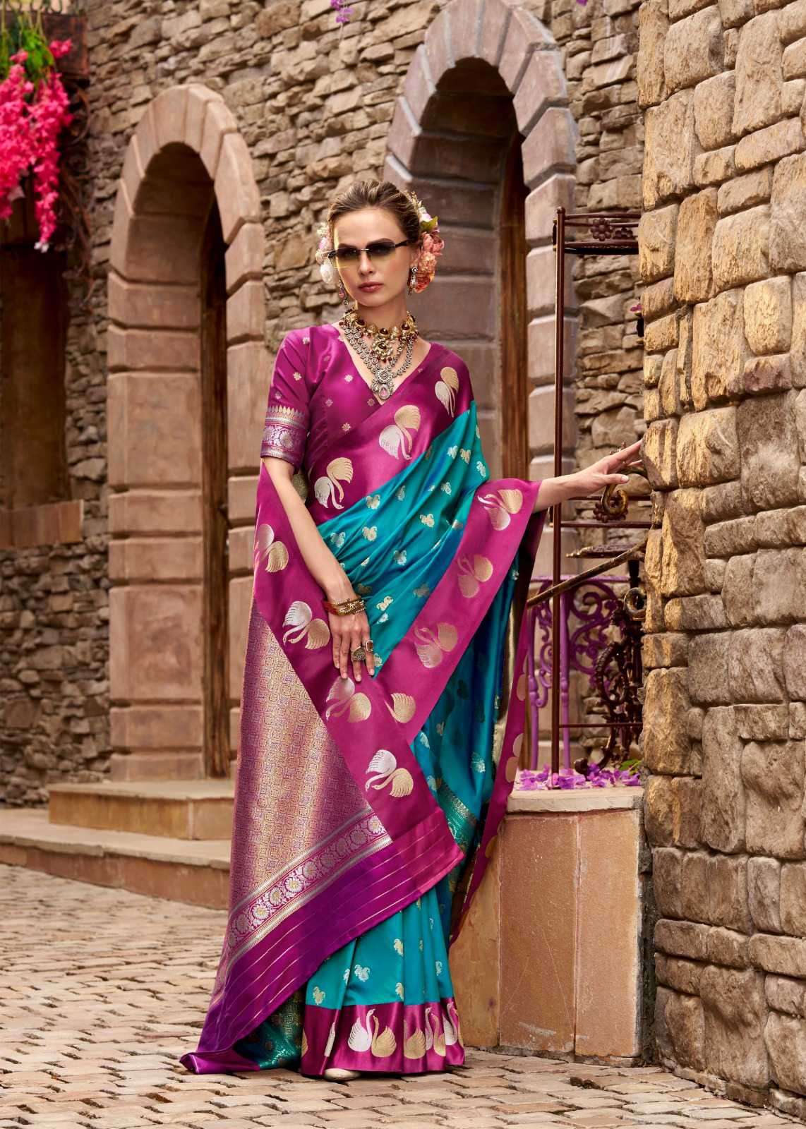 sindhu ghat by rajpath exclusvie designer wedding wear satin saree wholesale price surat