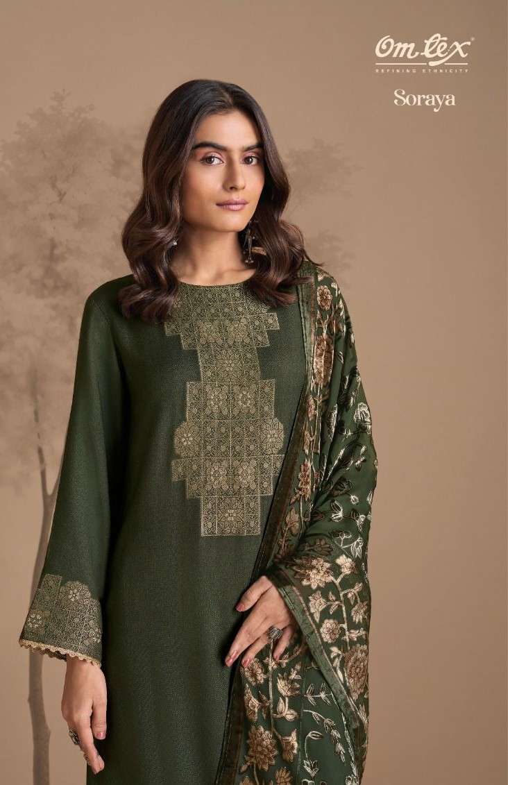 soraya by omtex 9031 colors pashmina jacquard with fancy work salwar kameez wholesale price surat