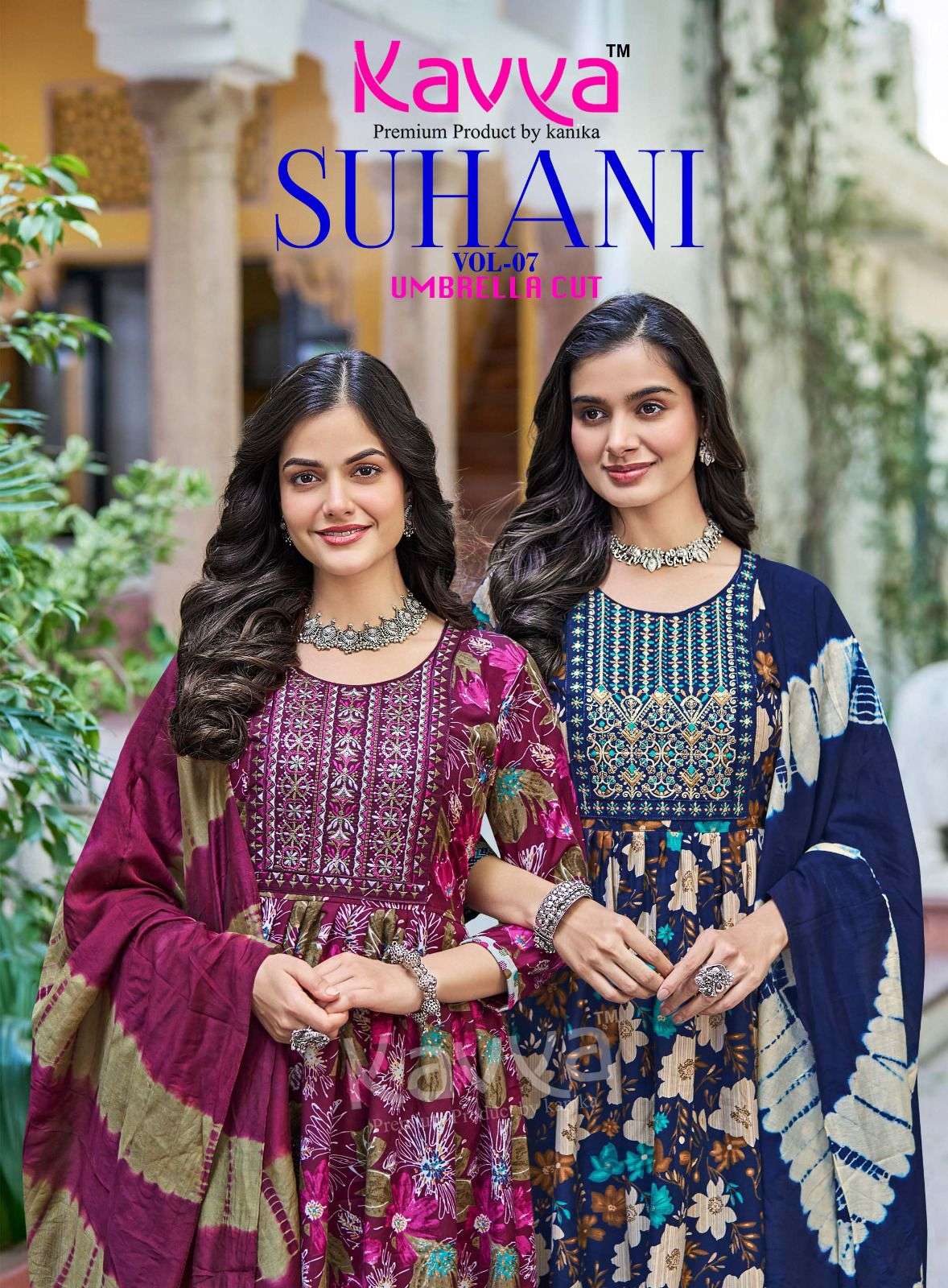 suhani vol-7 by kavya 7001-7010 series viscose embroidered readymade salwar kameez wholesale price surat
