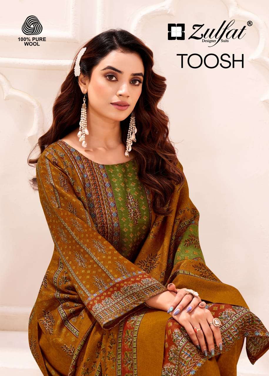 toosh by zulfat designer suit exclusvie designer wool pashmina slawar kameez wholesale price surat