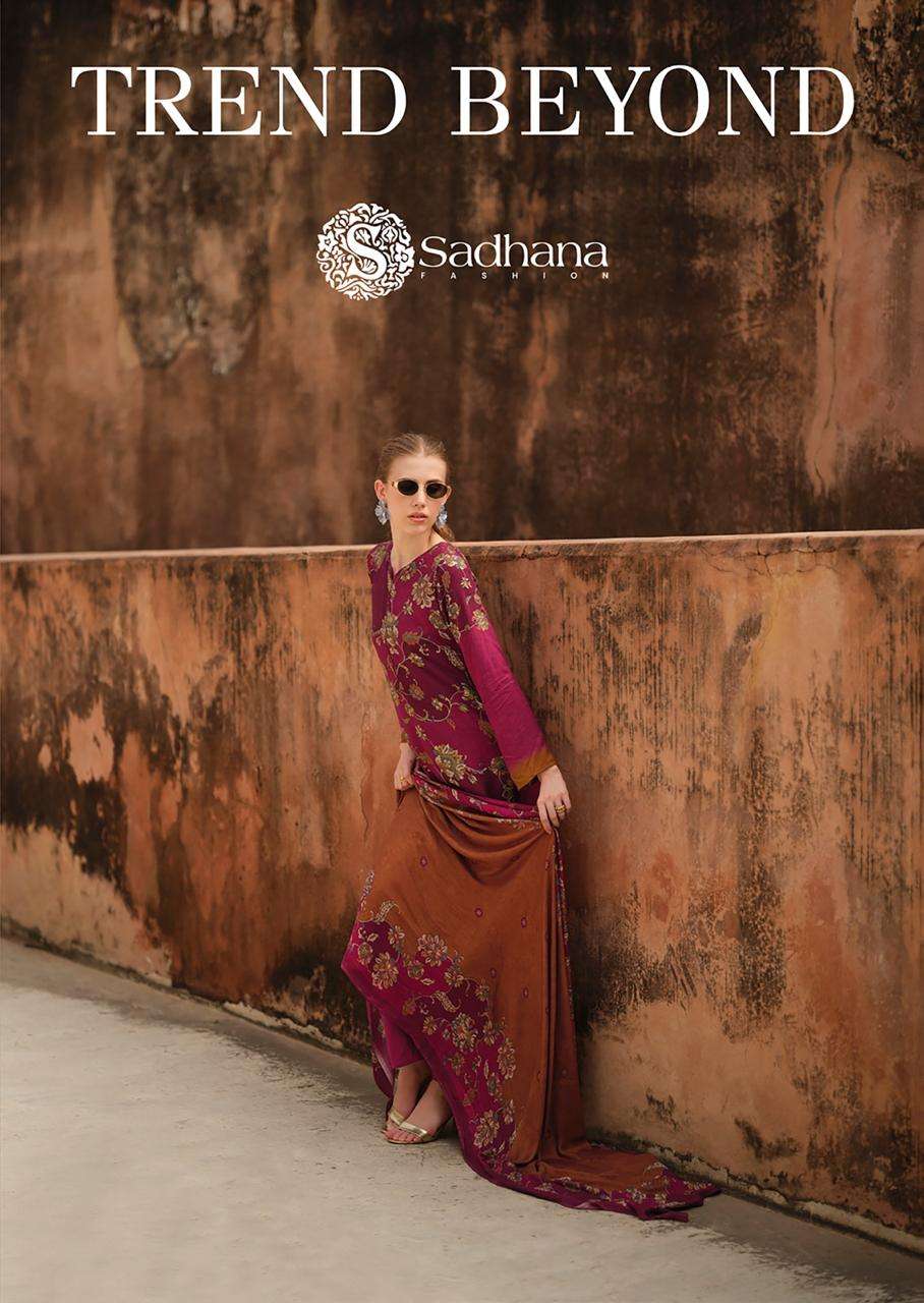 trend beyond by sadhna fashion digital printed pashmina suit wholesale price surat