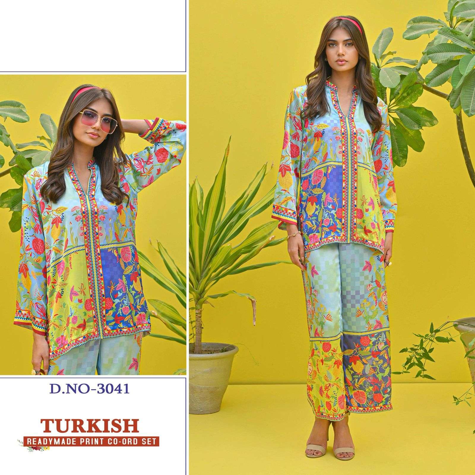 turkish cord-set by pf ethnic modal satin designer readymade cord set wholesale price surat