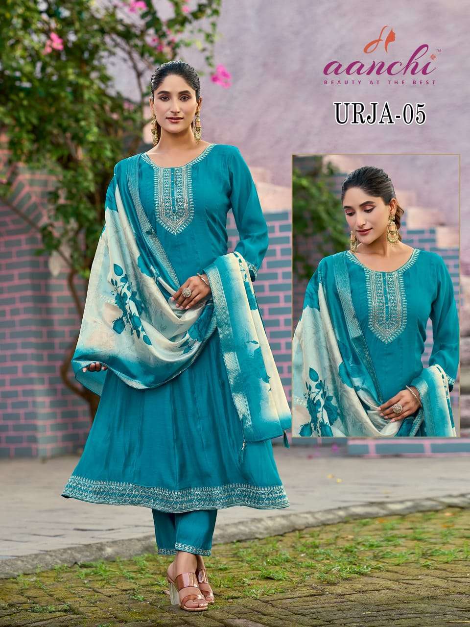 urja by aanchi latest designer chanderi  readymade kurti wholesale price surat