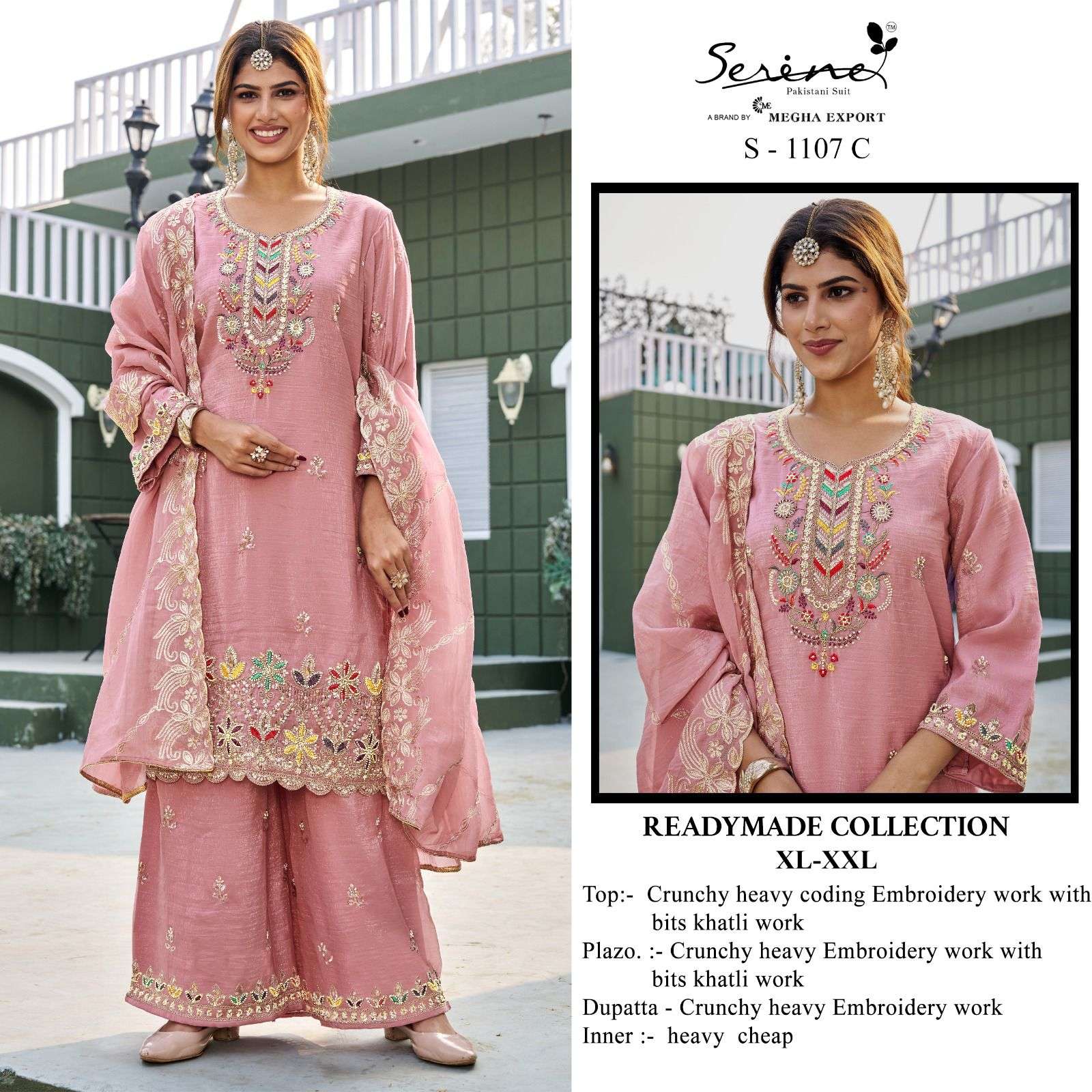 1107 by exclusvie designer crunchy fancy work readymade salwar kameez wholesale price surat