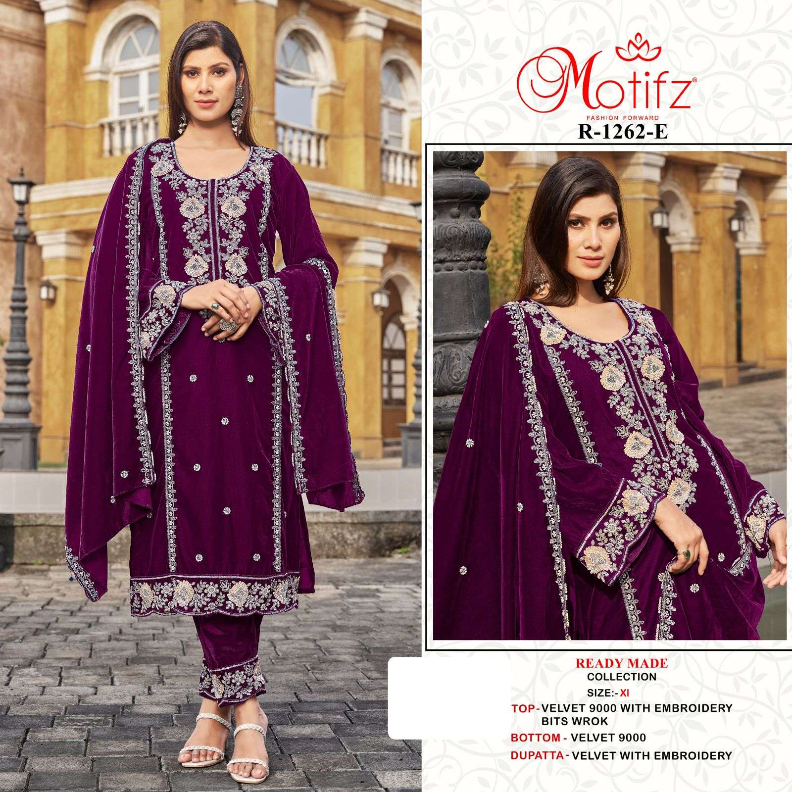 1262 by motifz exclusive designer winter wear velvet salwar kameez wholesale price surat